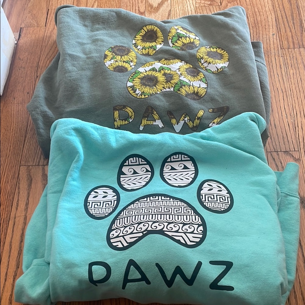 Pawz Kids Graphic hoodie - Green and Teal